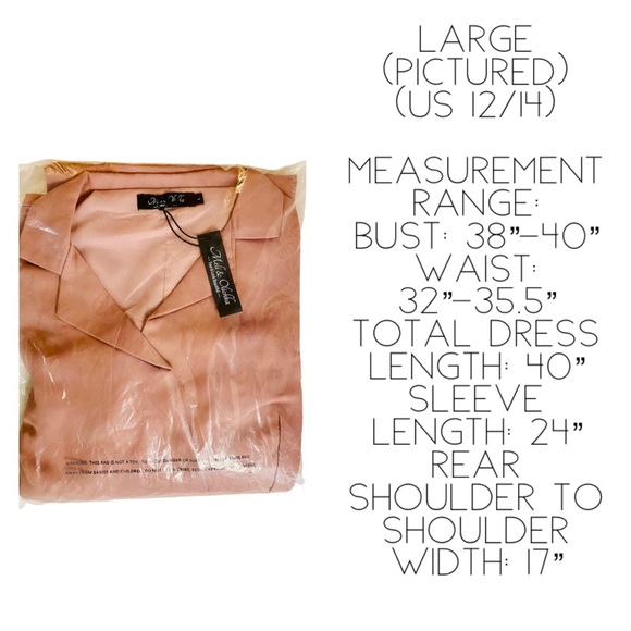 Mauve Pink Long Sleeve Ruffle Hem Belted Wrap MIDI Dress - Picture 6 of 7